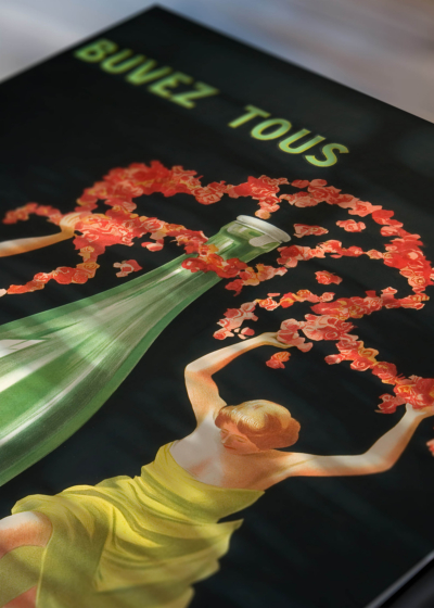 Zbliżenie na detale plakatu: Source Cachat Leonetto Cappiello art nouveau