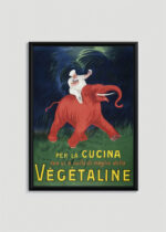 Plakat w drewnianej czarnej ramce: Végétaline kucharz na słoniu Leonetto Cappiello