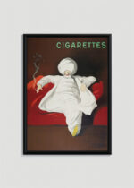Plakat w drewnianej czarnej ramce: Leonetto Cappiello Cigarettes orientalny mędrzec 1901