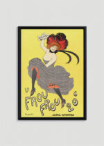 Plakat w drewnianej czarnej ramce: Le Frou Frou Leonetto Cappiello tancerka can-can