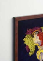 Plakat oprawiony w drewnianą brązową ramkę Vintage Italia: Taniec winogron Leonetto Cappiello 1903