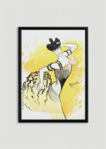 Plakat w drewnianej czarnej ramce: Leonetto Cappiello tancerka belle époque żółty
