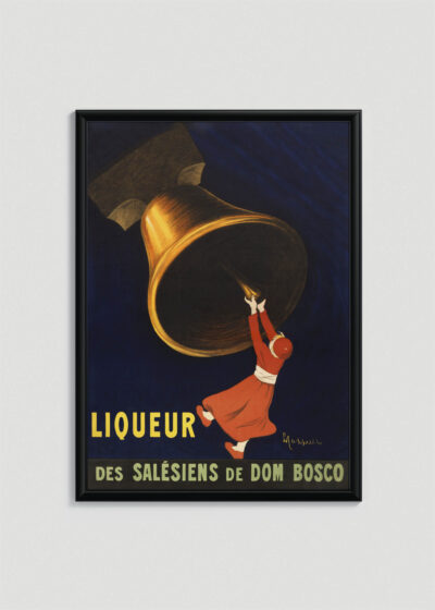 Plakat w drewnianej czarnej ramce: Liqueur Dom Bosco Leonetto Cappiello 1906