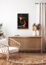 Aranżacja wnętrza, na ścianie wisi plakat w ramce: Liqueur Dom Bosco Leonetto Cappiello 1906