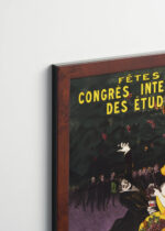 Plakat oprawiony w drewnianą brązową ramkę Vintage Italia: Leonetto Cappiello tańcząca para Bordeaux 1907