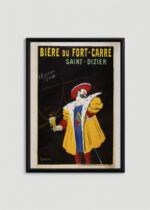 Plakat w drewnianej czarnej ramce: Bière du Fort Carré Leonetto Cappiello 1911