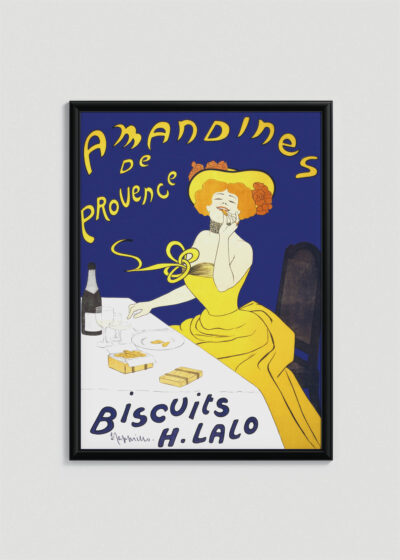 Plakat w drewnianej czarnej ramce: Amandines de Provence Leonetto Cappiello 1900