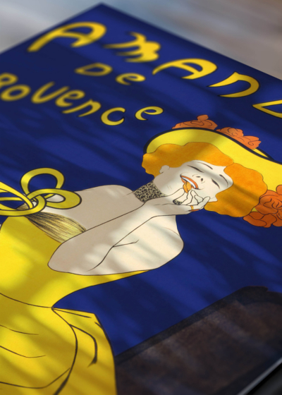 Zbliżenie na detale plakatu: Amandines de Provence Leonetto Cappiello 1900