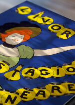 Zbliżenie na detale plakatu: Leonetto Cappiello 1901 festiwal Livorno Włochy