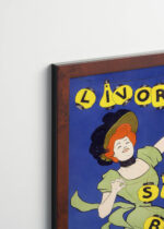 Plakat oprawiony w drewnianą brązową ramkę Vintage Italia: Leonetto Cappiello 1901 festiwal Livorno Włochy