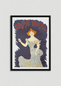 Plakat w drewnianej czarnej ramce: Odette Dulac Leonetto Cappiello Art Nouveau