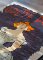 Zbliżenie na detale plakatu: Odette Dulac Leonetto Cappiello Art Nouveau