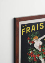 Plakat oprawiony w drewnianą brązową ramkę Vintage Italia: La Fraisette Leonetto Cappiello likier vintage