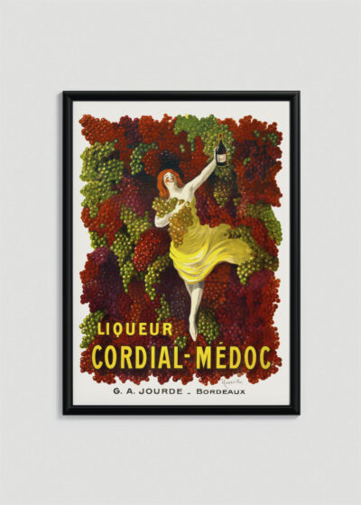Plakat w drewnianej czarnej ramce: Liqueur Cordial-Médoc Leonetto Cappiello 1905