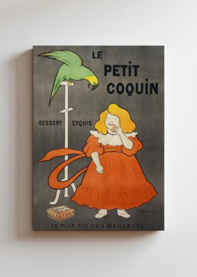 Dziewczynka z papugą Leonetto Cappiello vintage obraz na płótnie