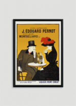 Plakat w drewnianej czarnej ramce: Mont-Christ Leonetto Cappiello stara reklama vintage