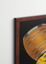 Plakat oprawiony w drewnianą brązową ramkę Vintage Italia: Leonetto Cappiello kobieta z beczką reklama vintage