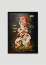 Plakat w drewnianej czarnej ramce: Lyon 1914 Leonetto Cappiello Art Nouveau