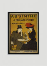 Plakat w drewnianej czarnej ramce: Leonetto Cappiello absynt 1906 vintage Paryż