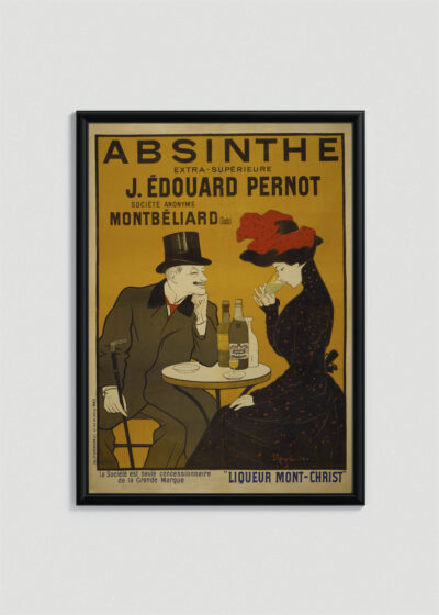 Plakat w drewnianej czarnej ramce: Leonetto Cappiello absynt 1906 vintage Paryż