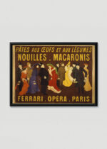 Plakat w drewnianej czarnej ramce: Leonetto Cappiello makaron Ferrari belle époque