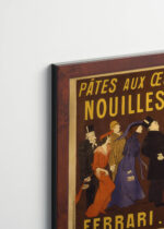 Plakat oprawiony w drewnianą brązową ramkę Vintage Italia: Leonetto Cappiello makaron Ferrari belle époque