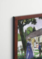 Plakat oprawiony w drewnianą brązową ramkę Vintage Italia: Maurice Denis Pierwsza Komunia Św. Lopoldine Fourqueux 1933