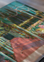 Zbliżenie na detale plakatu: Zwiastowanie Maurice Denis Kobieta i Anioł w ogrodzie