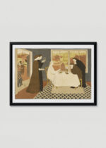 Plakat w drewnianej czarnej ramce: Maurice Denis Pielgrzymi z Emmaus 1895