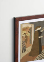 Plakat oprawiony w drewnianą brązową ramkę Vintage Italia: Maurice Denis Pielgrzymi z Emmaus 1895