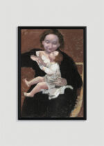 Plakat w drewnianej czarnej ramce: Maurice Denis Matka z dzieckiem 1895 symbolizm