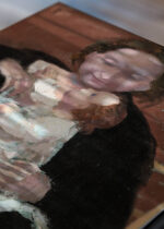 Zbliżenie na detale plakatu: Maurice Denis Matka z dzieckiem 1895 symbolizm