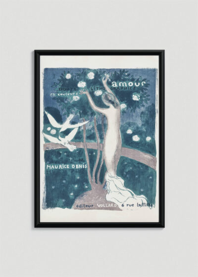 Plakat w drewnianej czarnej ramce: Amour Maurice Denis 1892 symbolizm art nouveau