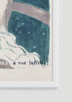 Zbliżenie na detale plakatu oprawionego w drewnianą białą ramkę od Plakatello®: Amour Maurice Denis 1892 symbolizm art nouveau