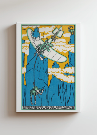 Moriz Jung aeroplan góry Dolomity secesja 1911 obraz na płótnie