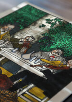 Zbliżenie na detale plakatu: Moriz Jung wiedeńska kawiarnia secesja Austria