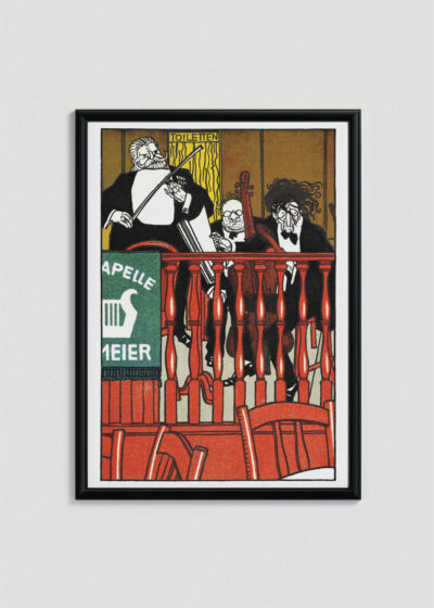 Plakat w drewnianej czarnej ramce: Kapelle Meier Moriz Jung wiedeńska secesja