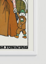 Zbliżenie na detale plakatu oprawionego w drewnianą białą ramkę od Plakatello®: Schönbrunn am Sonntag Spacer w parku Moriz Jung secesja wiedeńska