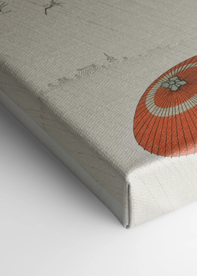 japoński ukiyo-e Koson kobiety z parasolami w deszczu obraz na płótnie