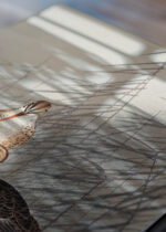 Zbliżenie na detale plakatu: ptaki bekasy kszyki Ohara Koson japoński drzeworyt vintage