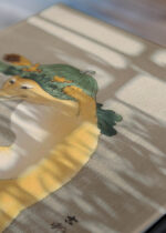 Zbliżenie na detale plakatu: Lis w kapeluszu Ohara Koson japoński humorystyczny