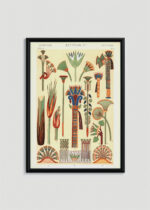 Plakat w drewnianej czarnej ramce: egipski ornament Owen Jones Gramatyka Ornamentu