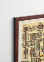 Plakat oprawiony w drewnianą brązową ramkę Vintage Italia: średniowieczne iluminacje Owen Jones 1856
