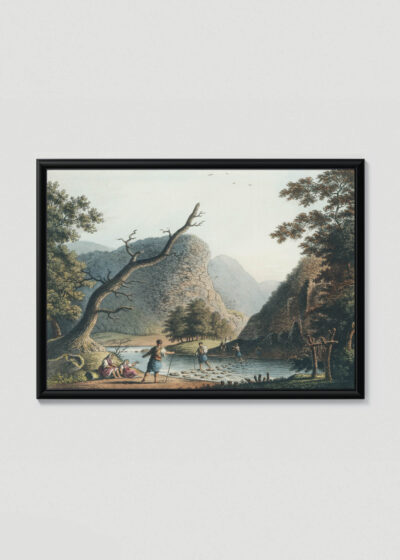 Plakat w drewnianej czarnej ramce: Luigi Mayer akwarela orientalna Anatolia XVIII w.