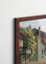 Plakat oprawiony w drewnianą brązową ramkę Vintage Italia: orientalna uliczka Turcja Luigi Mayer akwarela