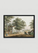 Plakat w drewnianej czarnej ramce: Widoki Imperium Osmańskiego Luigi Mayer fontanna