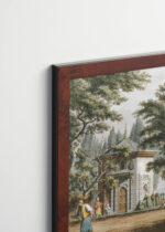 Plakat oprawiony w drewnianą brązową ramkę Vintage Italia: Widoki Imperium Osmańskiego Luigi Mayer fontanna