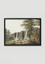 Plakat w drewnianej czarnej ramce: Osmańska tama Luigi Mayer orientalna akwaforta