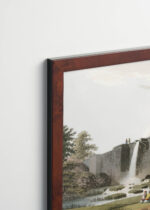 Plakat oprawiony w drewnianą brązową ramkę Vintage Italia: Osmańska tama Luigi Mayer orientalna akwaforta