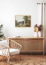 Aranżacja wnętrza, na ścianie wisi plakat w ramce: Osmańska tama Luigi Mayer orientalna akwaforta